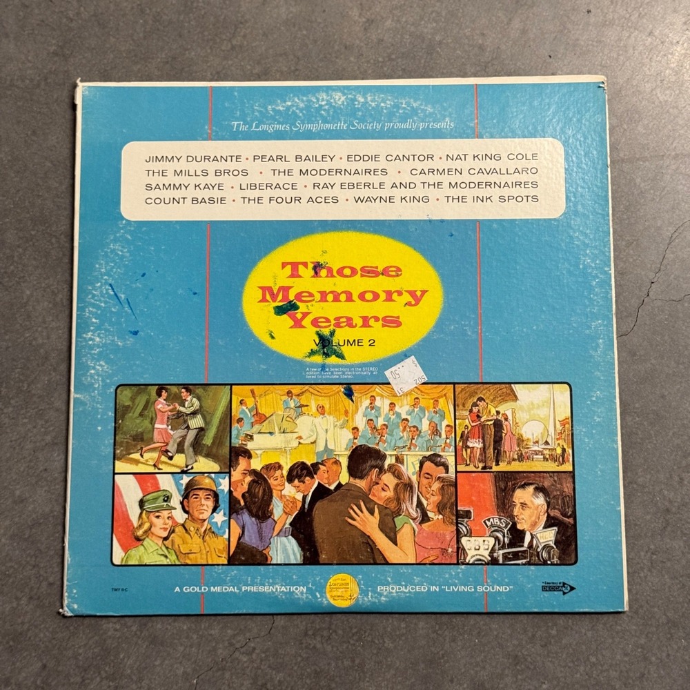 Those Memory Years Vol 2 Vinyl LP Nat King Cole Jimmy Durante Longines Society